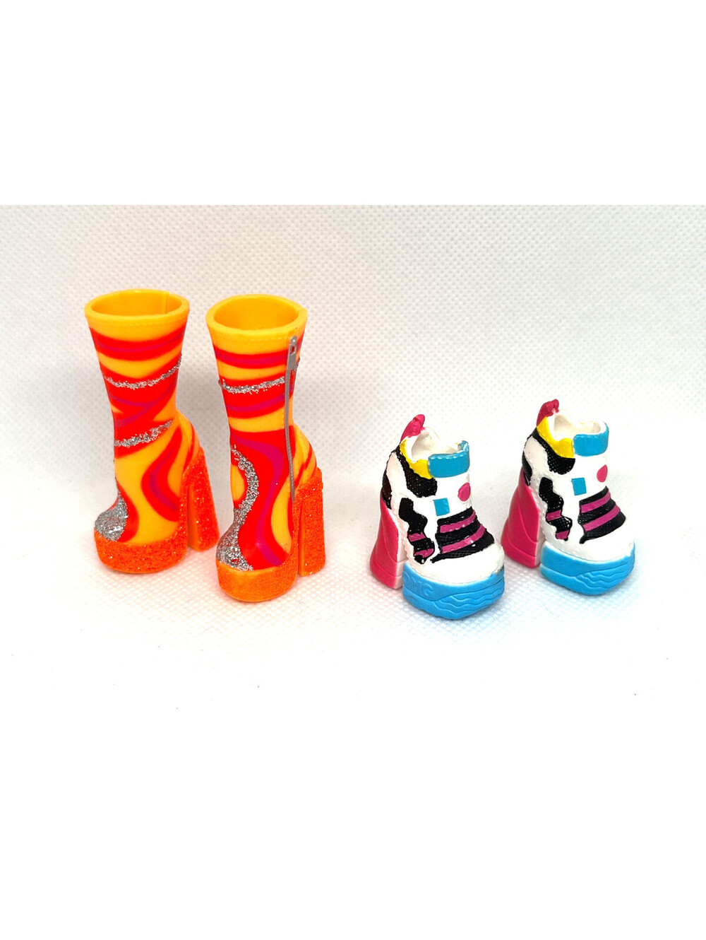 LOL Surprise Shoes Lot of 2 - Orange Heels, Colorful Sneakers